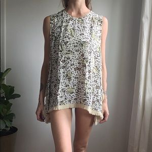Zulu & Zephyr swing top with animal print and fringe
